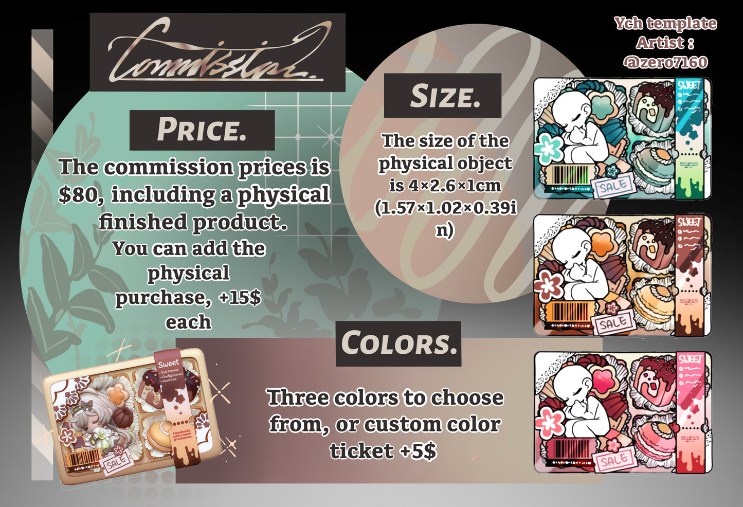 【Commissions】- Sweet Dessert Fridge Magnet